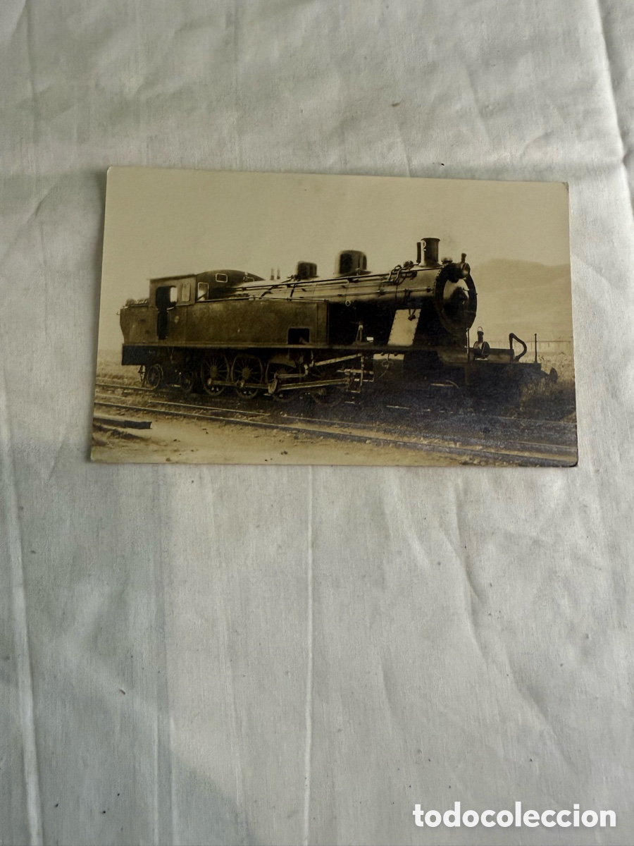 Postcards: Postal locomotora de vapor &ndash; Ferrocarril &ndash; Blanco y negro &ndash; Original de la &eacute;poca