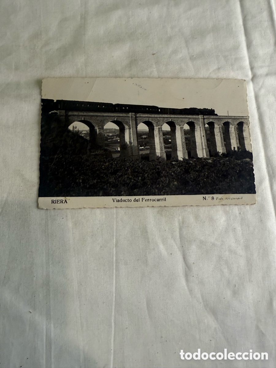 Postales: Postal La Riera 1954 &ndash; Viaducto del Ferrocarril &ndash; Tarragona &ndash; Circulada