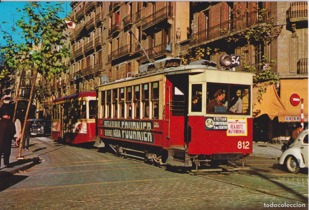 Postales: TRAM-VIES DE BARCELONA, COTXE 812 SERIE 801-835 CAN GIRONA (1921) &ndash; ED.FERROVIARIES N&ordm;16 &ndash; S/C