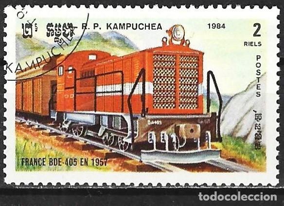 Postales: Kampuchea 1984 - Mi 589 - YT 468 - Locomotora BDE-405