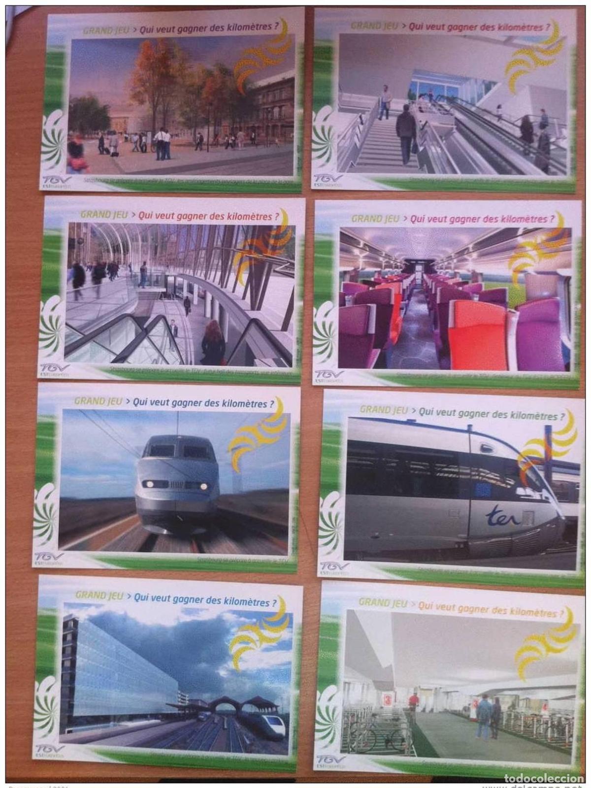Postales: &iexcl;LA SERIE FRANCE 2007 DE 8 TARJETAS SNCF TGV ES RARA EN ESTRASBURGO EUROPEO!
