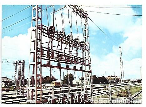 Postales: ELECTRIFICACION DE LA LINEA CORDOBA - SEVILLA, ASPECTO DE LA MODERNA CATENARIA.- SERIE IE-4.- RENFE