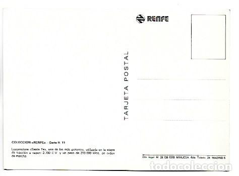Postales: LOCOMOTORA &rdquo; SANTA FE &rdquo;.- RENFE - Foto 2