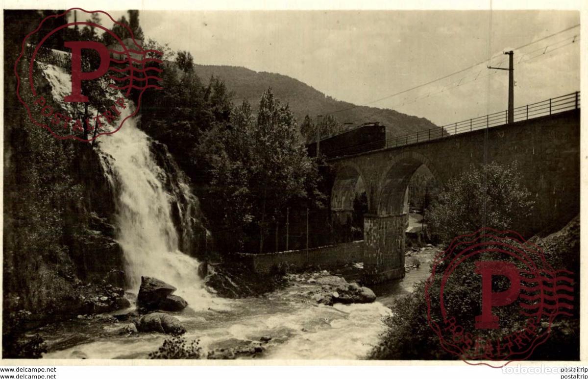 Postales: FOTOGRAFICA Ribas de Freser La Cascada de Montagut Tren