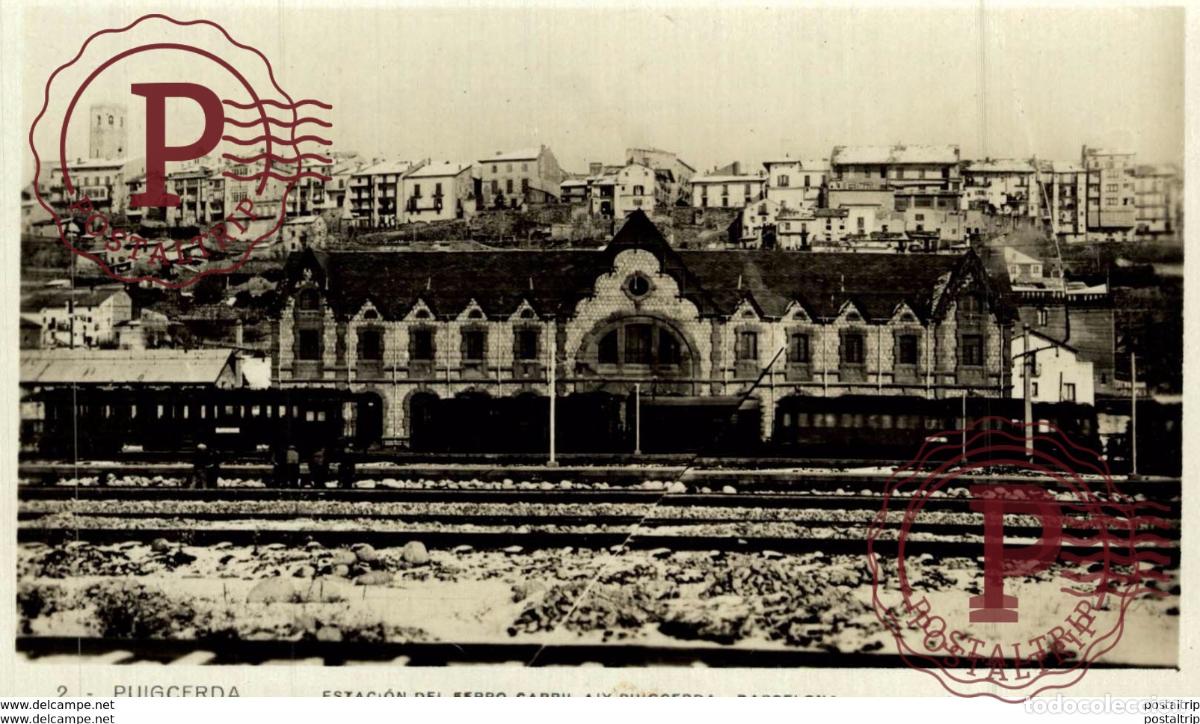 Postales: FOTOGRAFICA PUIGCERDA ESTACION DEL FERRO CARRIL AIX PUIGCERDA BARCELONA