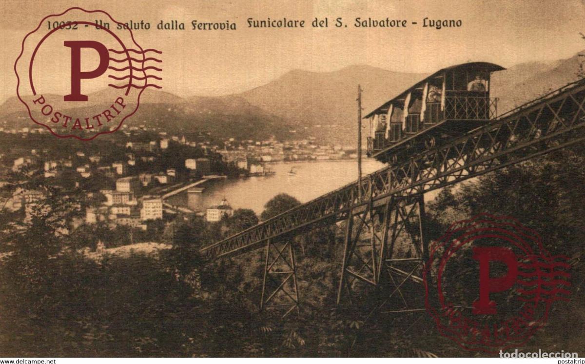 Postales: SUISSE TI TESSIN Lugano,Funicolare Lugano-San Salvatore TRAIN TREN CHEMIN DE FER RAILWAY