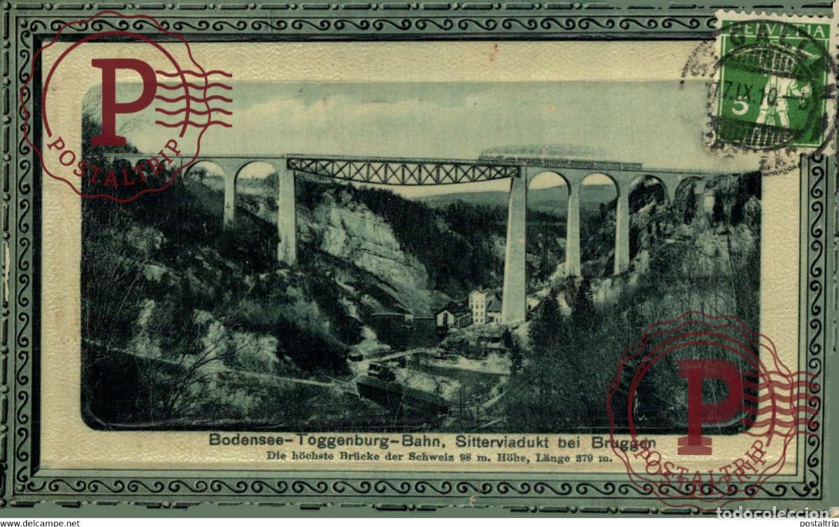 Postales: Bodensee-Toggenburg-Bahn, Sitterviadukt bei Bruggen SG ST GALL SUISSE TRAIN TREN CHEMIN DE FER RAIL