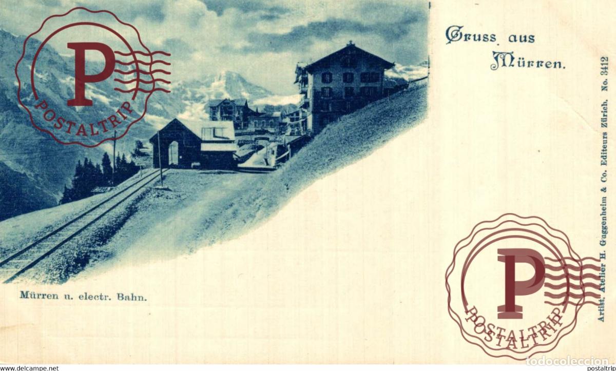 Postales: BERNE GRUSS AUS MURREN U ELECTR BAHN SUISSE TRAIN TREN CHEMIN DE FER RAILWAY