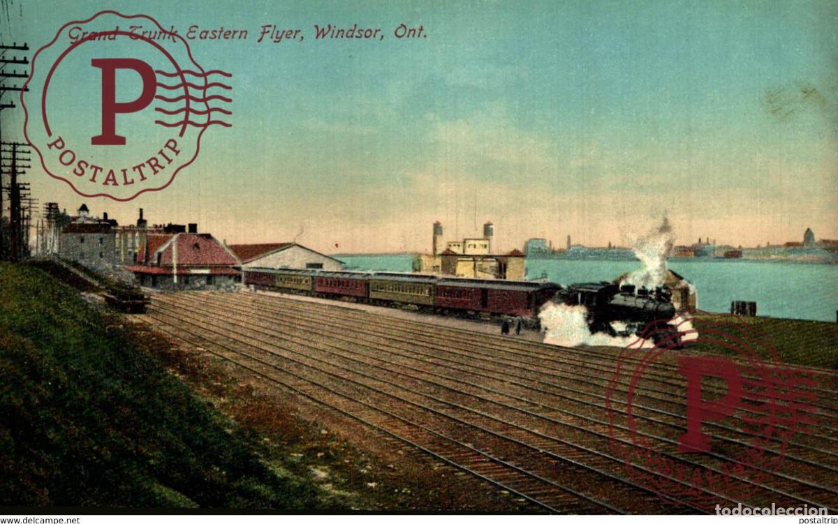 Postkarten: GRAND TRUNK EASTERN FLYER WINDSOR ONT TRAIN TREN CHEMIN DE FER RAILWAY