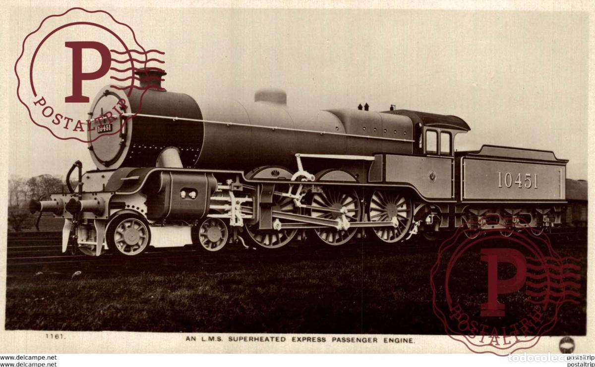 Postales: AN L.M.S. Superheated Express Passenger Engine. Train, Tren.