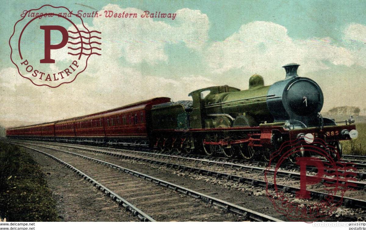Postales: Glasgow and South- Western Railway. Train, Tren.