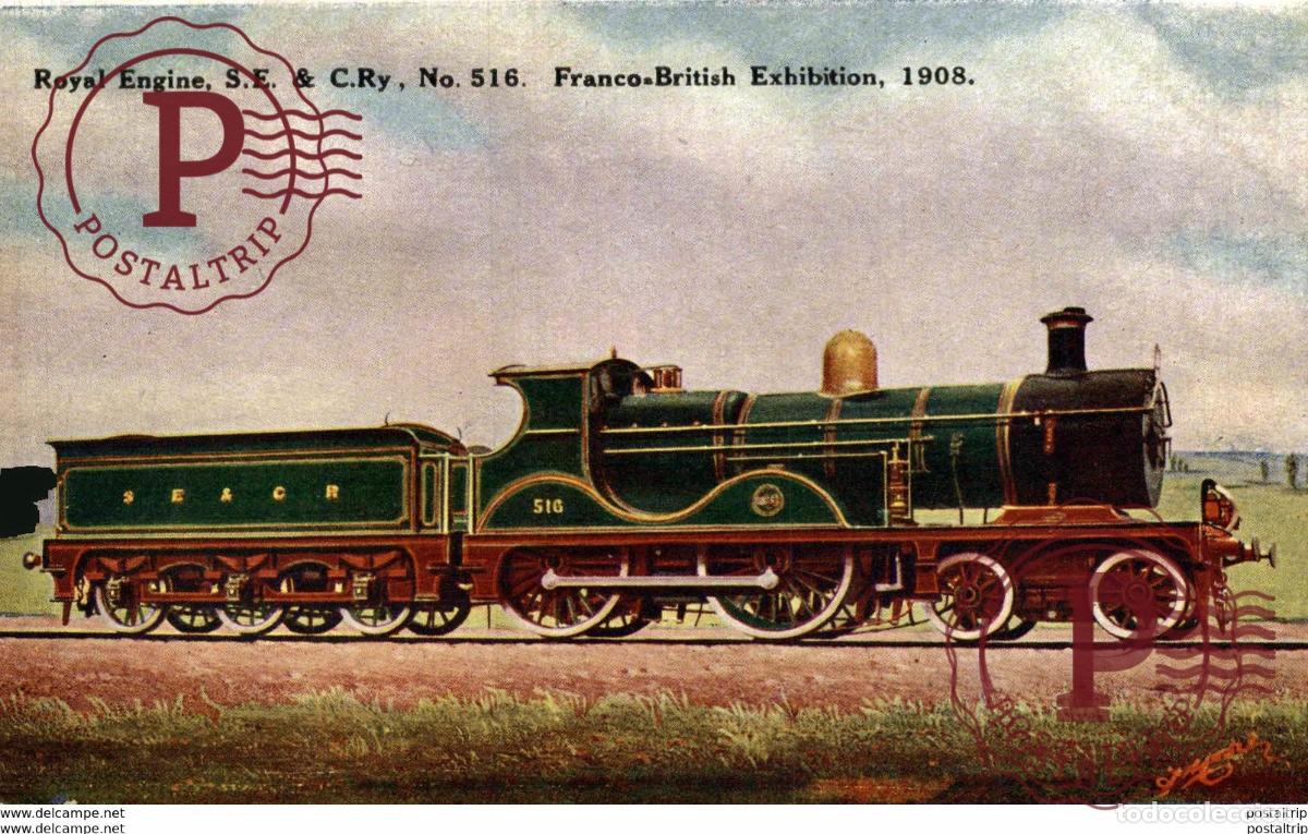 Postales: Royal Engine, Franco-British Exhibition, 1908. Train, Tren.