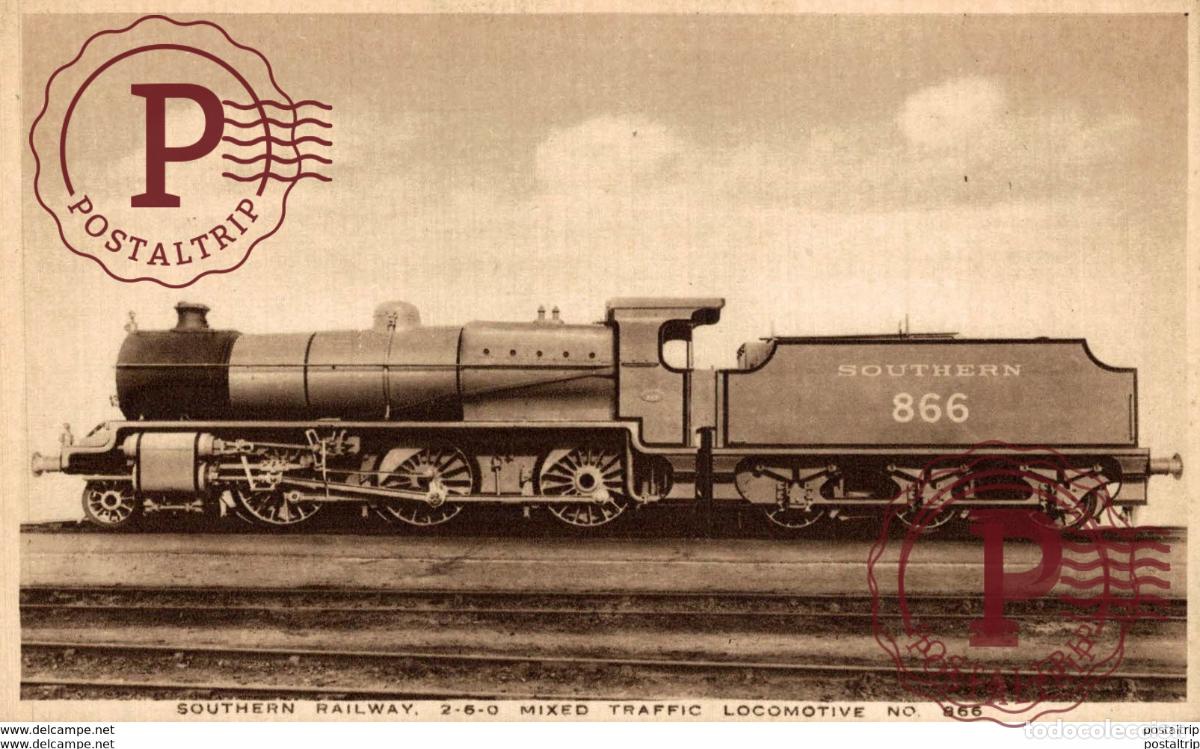 Postcards: Southern Railway N&ordm;866, Mixed Traffic Locomotive. Train, Tren.