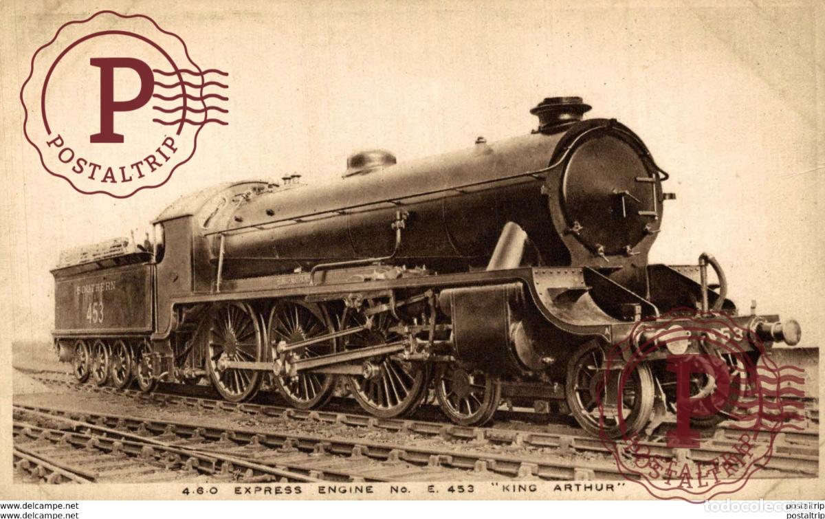 Postcards: Express Engine N&ordm;453, King Arthur. Train, Tren.