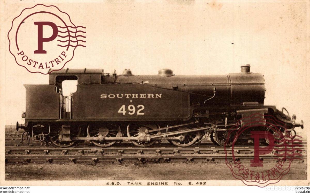 Postcards: Southern 492. Train, Tren.