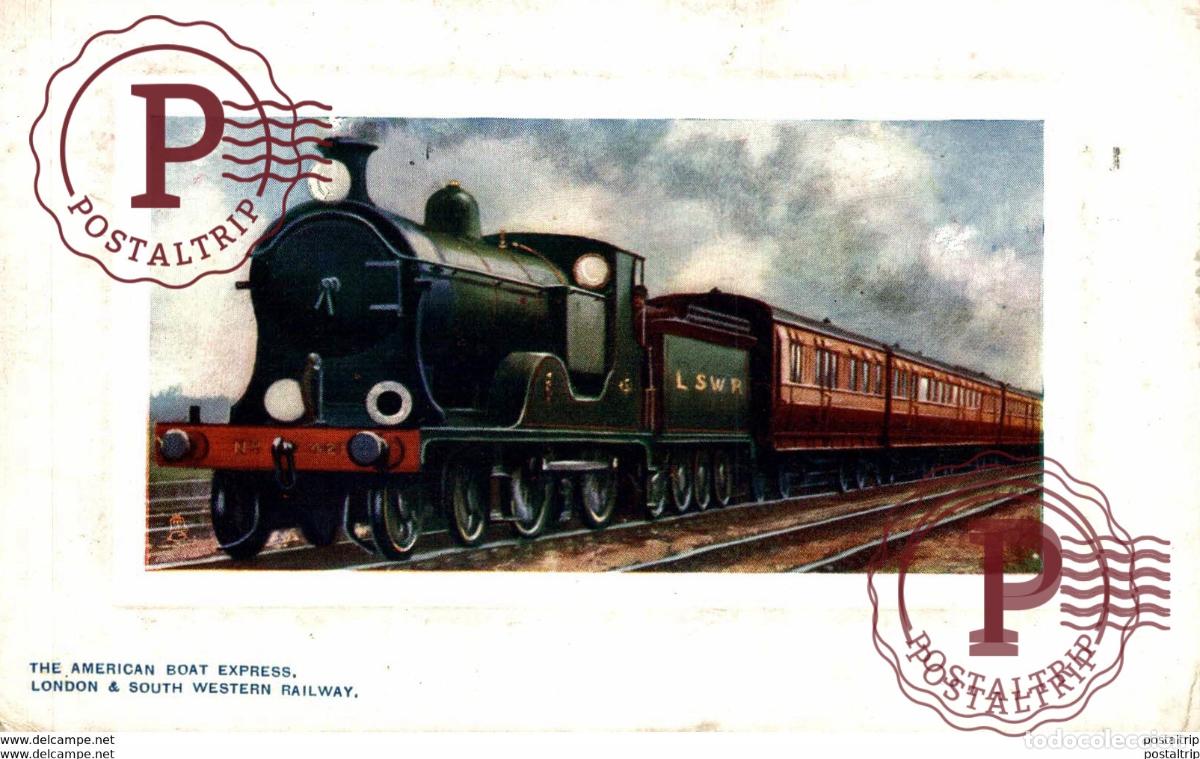 Postales: The American Boat Express. Train, Tren.