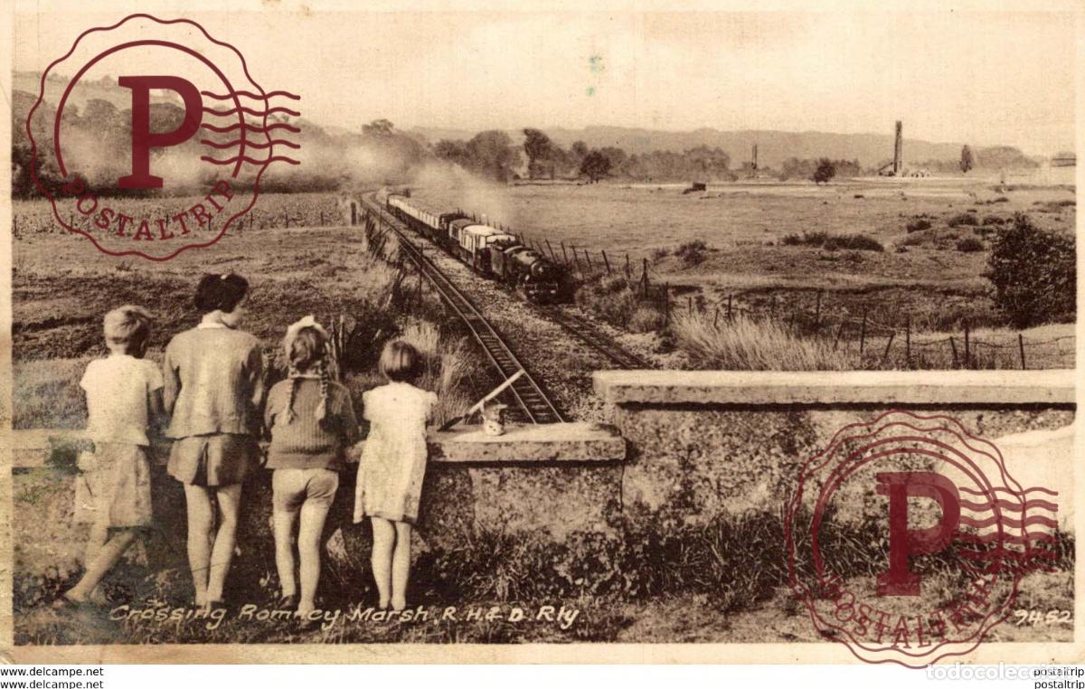 Postales: Crossing Romricy Marsh. Train, Tren. - Foto 1