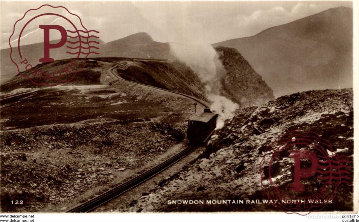 Postales: Snowdon Mountain Railway, North Wales. Train, Tren.