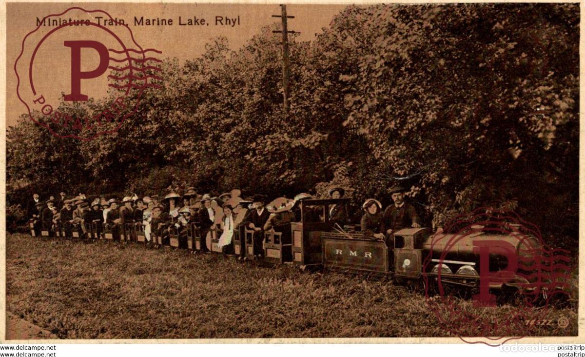 Postales: Miniature Train, Marine Lake, Rhyl. Train, Tren.