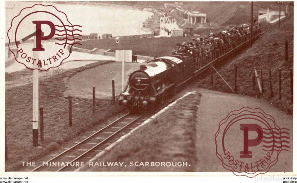Postales: The Miniture Railway, Scarborough. Train, Tren.