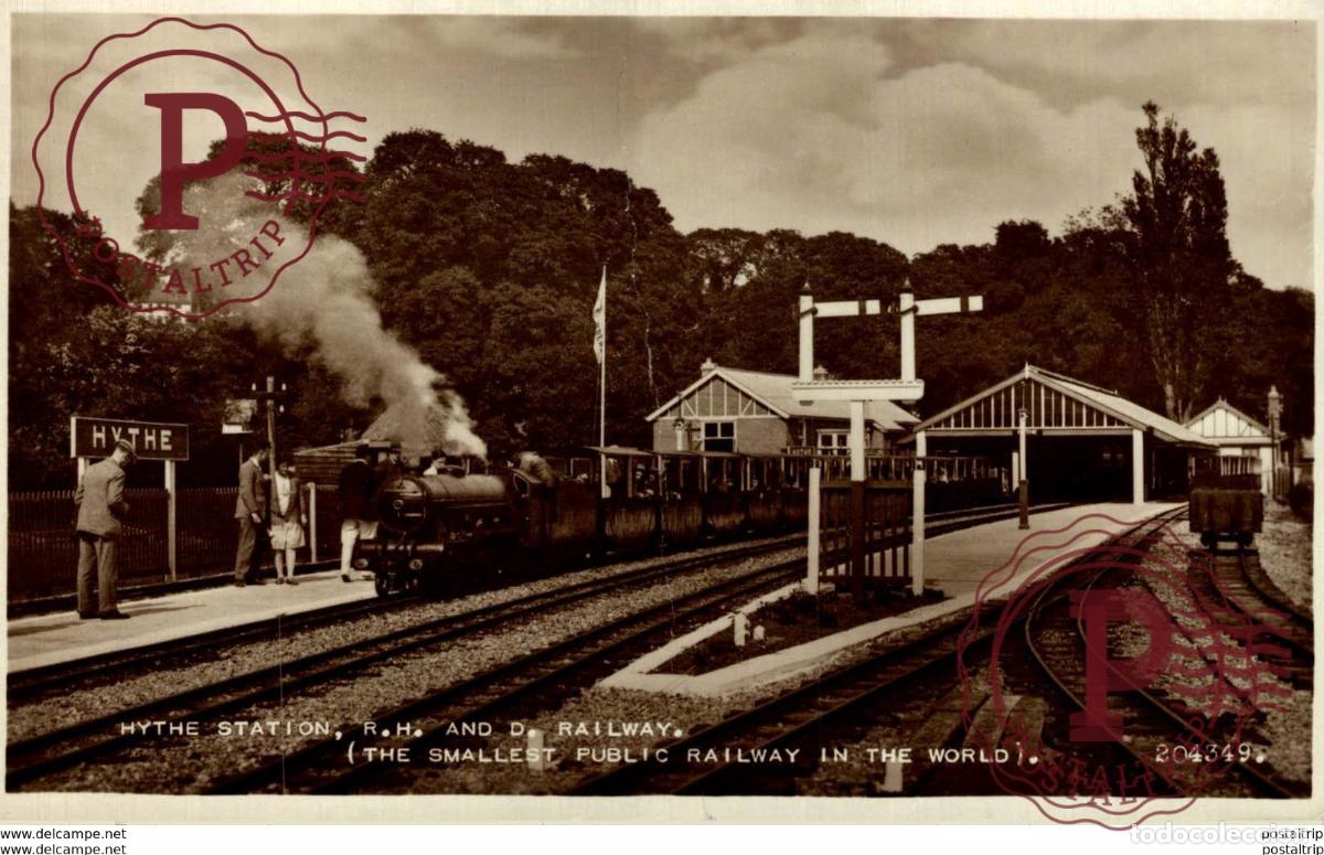Postales: Hythe Station, R.H. and D. Railway. Train, Tren.