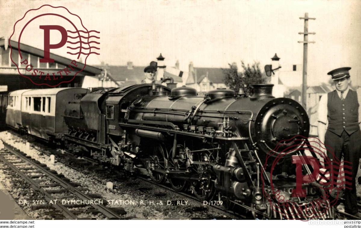 Postales: Dr. Syn at Dymchurch Station. Train, Tren.