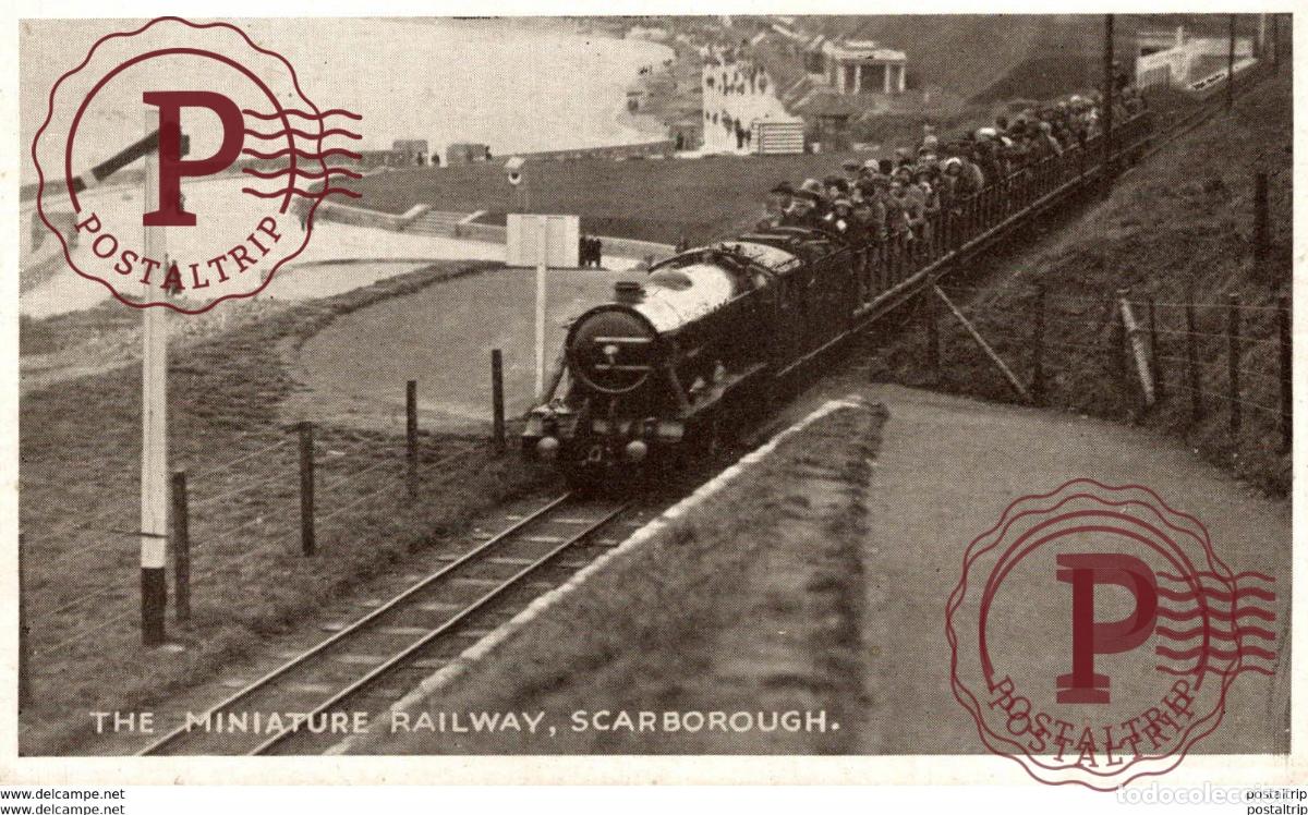 Postales: The miniature railway, Scarborough. Train, Tren.