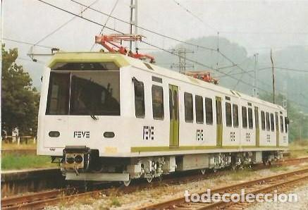 Postales: POSTAL A COLOR N&ordm; 376 UNIDAD ELECTRICA N&ordm; 3803 LINEA GIJON LAVIANA ESTACION DE PRAVIA 1992 EUROFER