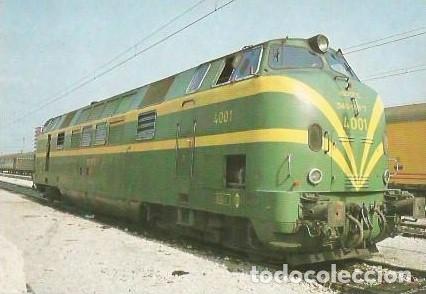Postales: POSTAL A COLOR N&ordm; 398 LOCOMOTORA DIESEL HIDRAULICA SERIE 4001 A 4032 CONSTRUCTOR KRAUSS MAFFEI ZARAG