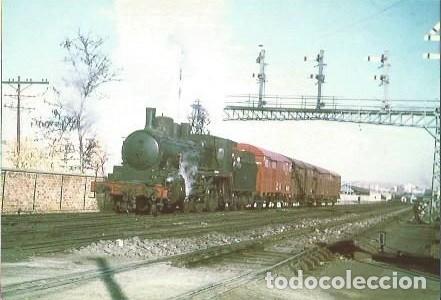 Postales: POSTAL A COLOR N&ordm; 843 TREN DE MERCANCIAS LOCOMOTORA VAPOR SERIE 230 EUROFER