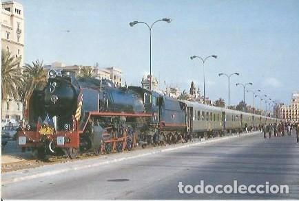Postales: POSTAL A COLOR 221 LOCOMOTORA MIKADO 141 F 2413 CON TREN ESPECIAL EN M OLL DE LA FUSTA PASEO DE COLO