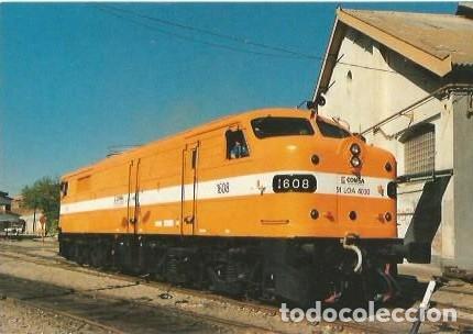 Postales: POSTAL A COLOR N&ordm; 466 LOCOMOTORA DIESEL ELECTRICA 1608 DEPOSITO MADRID ATOCHA EUROFER