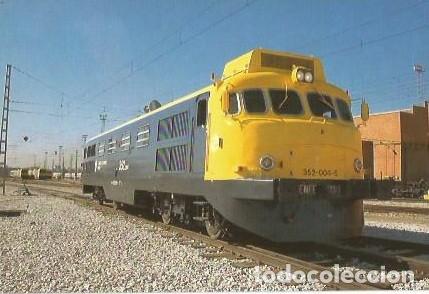 Postales: POSTAL A COLOR N&ordm; 481 LOCOMOTORA DIESEL HIDRAULICA 352 LARGO RECORRIDO KRAUSS MAFFEI DEPOSITO FUENCA