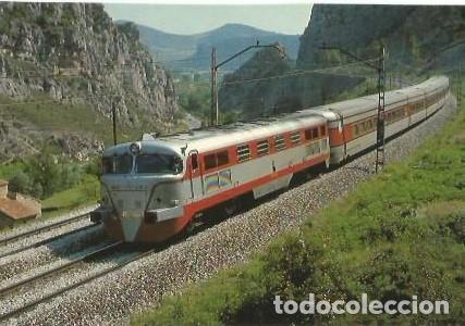 Postales: POSTAL A COLOR RENFE LOCOMOTORA DIESEL HIDRAULICA 352 VIRGEN PEREGRINA CON TALGO III IRUN MADRID CER