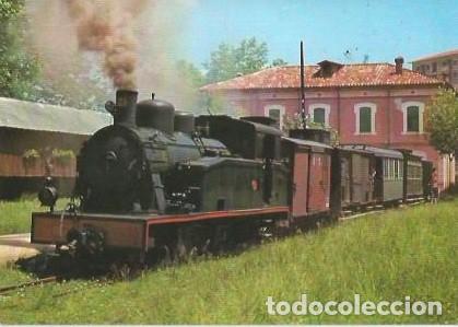 Postales: POSTAL A COLOR 3 CARRILET OLOT GIRONA LOCOMOTORA SERIE 21 24 TIPUS 131TMTM 1926 ESTACION OLOT EDICIO