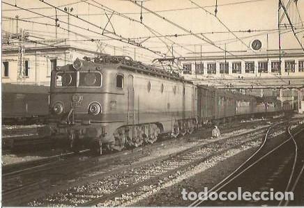 Postales: POSTAL A COLOR N&ordm; 14 LOCOMOTORA CC 7644 RENFE TREN EXPRESO ENTRANDO EN BARCELONA TERMINO EUROFER