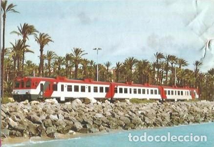 Postales: POSTAL A COLOR N&ordm; 841 AUTOMOTOR DE CERCANIAS ALICANTE MURCIA SAN GABRIEL ALICANTE EUROFER