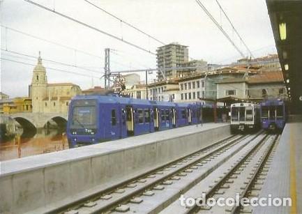 Postales: POSTAL A COLOR N&ordm; 938 ETB FF.CC VASCOS UNIDADES ELECTRICAS SERIE 200ESTACION DE BILBAO EUROFER