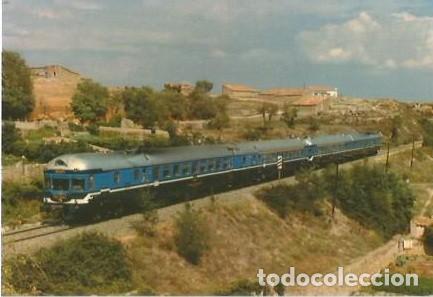 Postales: POSTAL A COLOR N&ordm; 959 TREN TER DOBLE COMPOSICION N&ordm; 597 LINEA VALENCIA TERUEL ZARAGOZA EUROFER
