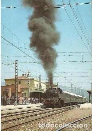 Postales: POSTAL A COLOR N&ordm; 353 TREN ESPECIAL DE VAPOR DE LA AZAF Y T CON LOCOMOOTRA 242 T ESCATRON SALIENDO D