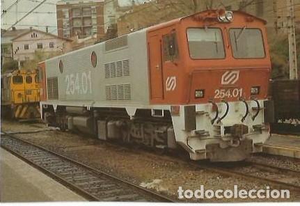 Postales: POSTAL A COLOR 284 LOCOMOTORA DIESEL 254 01 ESTACION MANRESA ALTA EUROFER