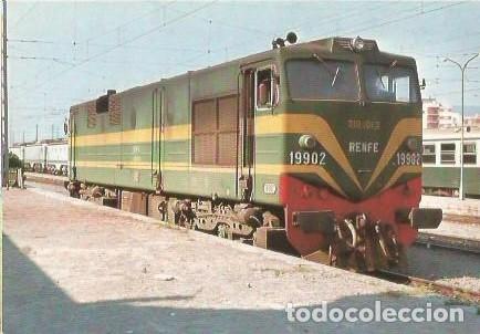 Postales: POSTAL A COLOR N&ordm; 440 LOCOMOTORA DIESEL N&ordm; 19902 SAGUNTO VALENCIA 1978 EUROFER