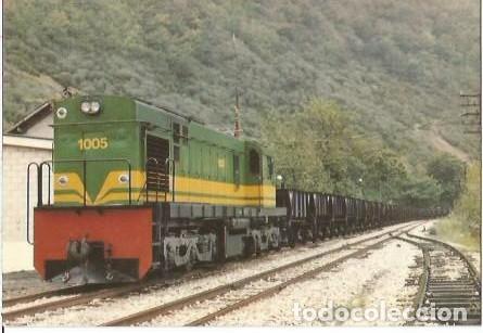 Postales: POSTAL A COLOR N&ordm; 805 F C PONFERRADA VILLABLINO LOCOMOTORA DIESEL ELECTRICA 1005 ALCO EUROFER