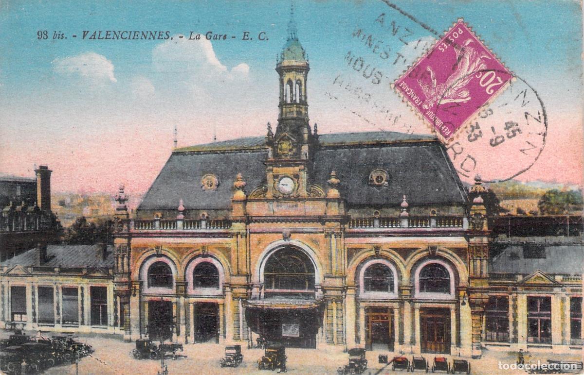 Postales: Postal de la Estaci&oacute;n de Tren de Valenciennes en Francia