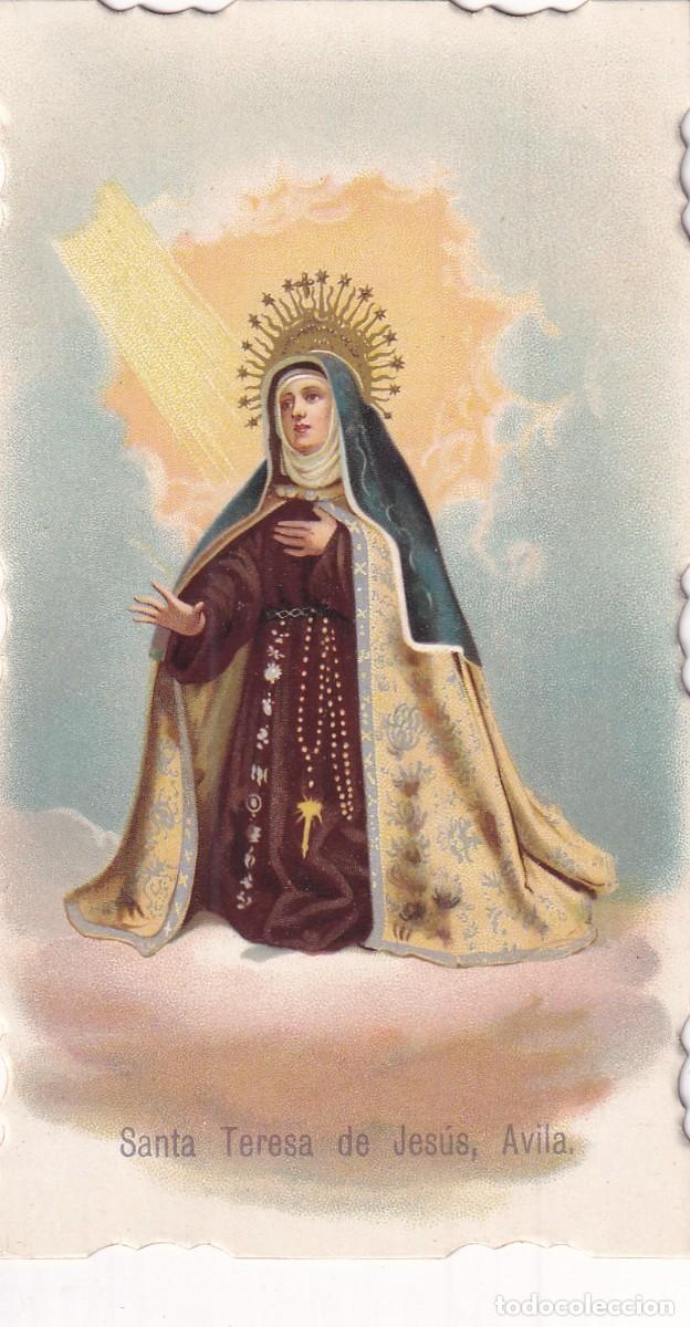 Cartes Postales: Estampa Santa Teresa de Jes&uacute;s Avila. 12,50 x 7 cm Oraci&oacute;n en el reverso.