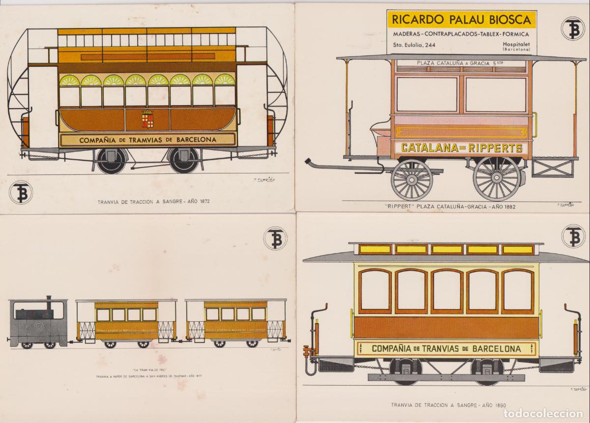 Postales: LOTE DE 56 POSTALES - COLECCI&Oacute;N COMPLETA - CENTENARIO DEL TRANVIA - TRANSPORTES DE BARCELONA - S/C