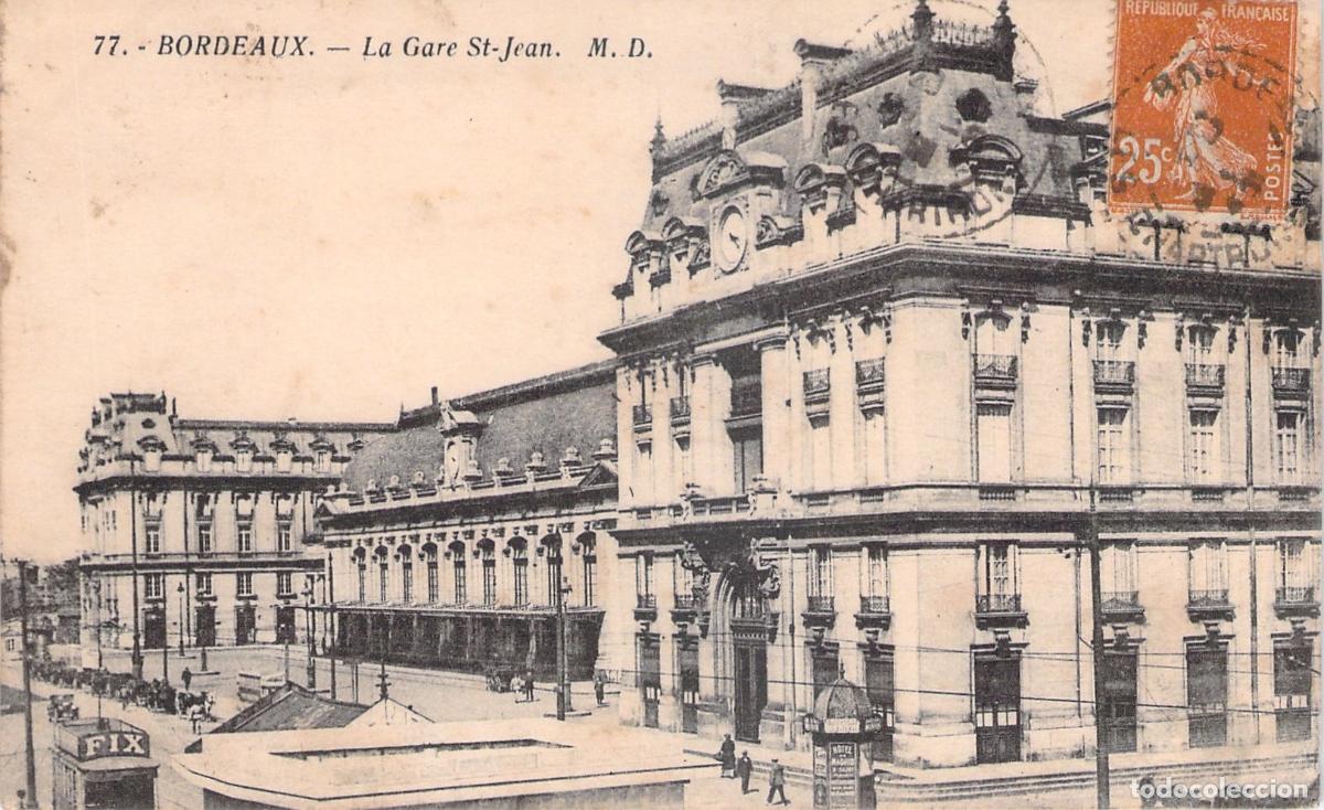 Cartoline: Postal de la estaci&oacute;n Gare St-Jean en Burdeos, Francia