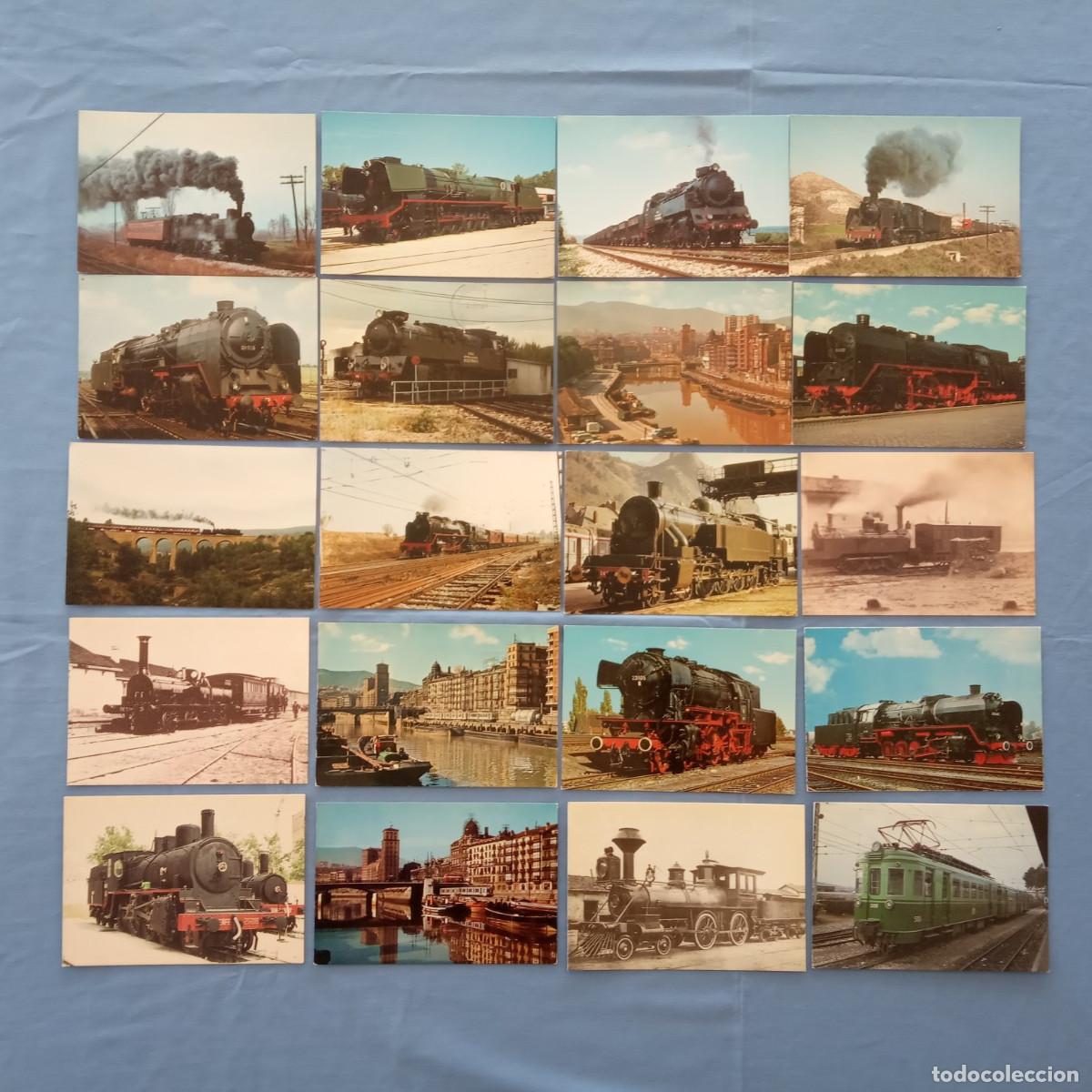 Cartes Postales: Lote de 20 Postales de Ferrocarriles y Zonas Ferroviarias &ndash; Espa&ntilde;olas y Extranjeras
