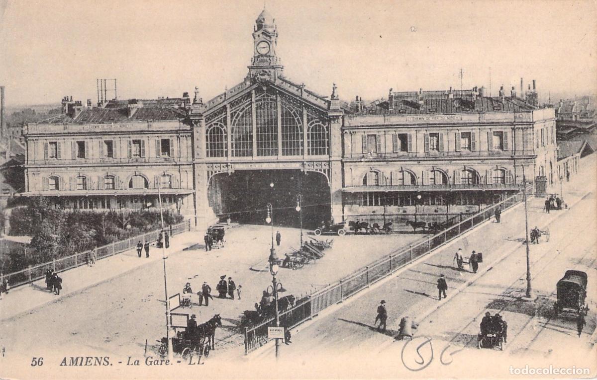 Cartoline: Postal de la Estaci&oacute;n de Tren de Amiens en Francia