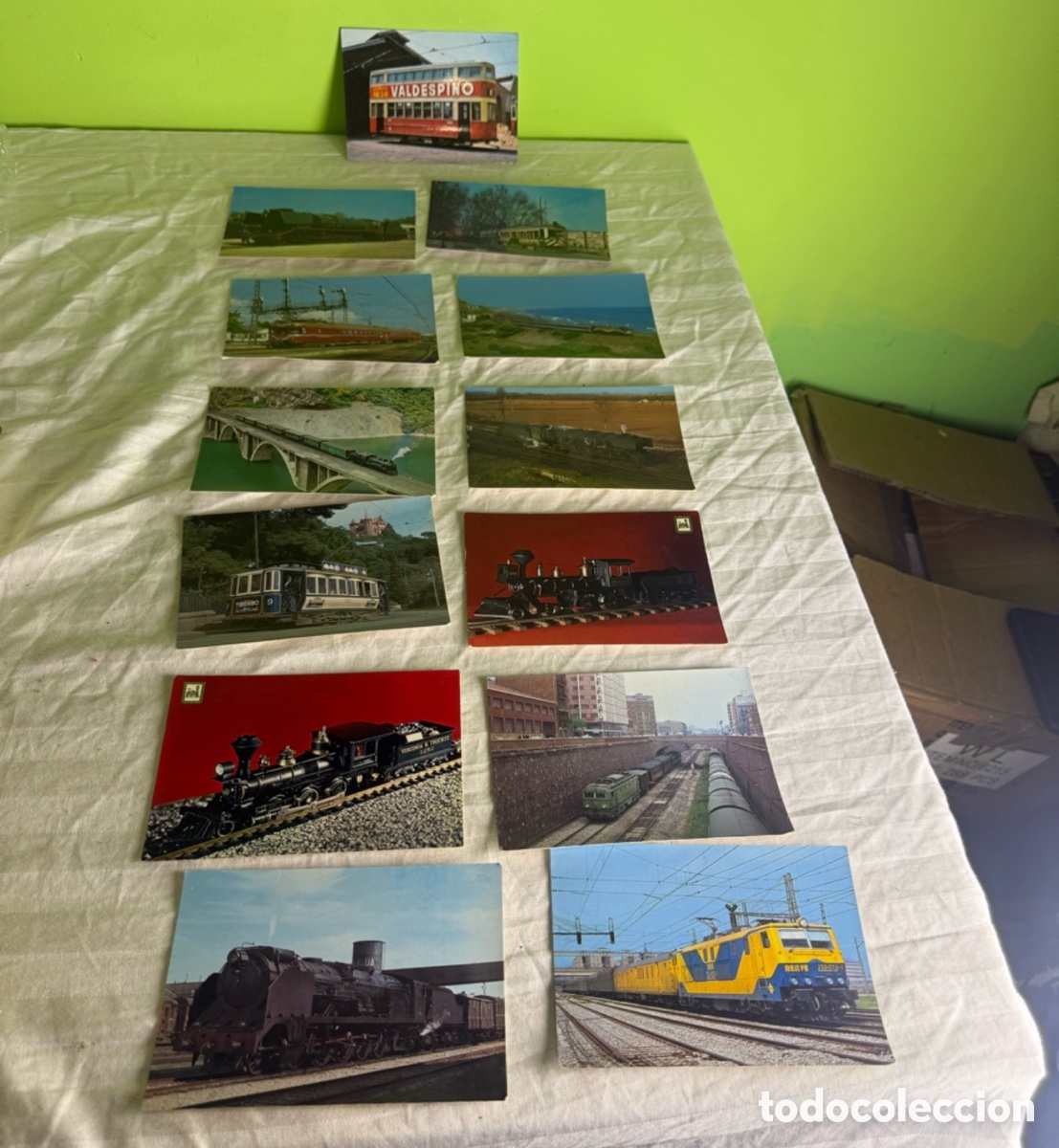 Cartes Postales: Lote 13 postales antiguas de trenes, locomotoras y tranv&iacute;as RENFE &ndash; Ediciones Ferroviarias &ndash; A&ntilde;os 60